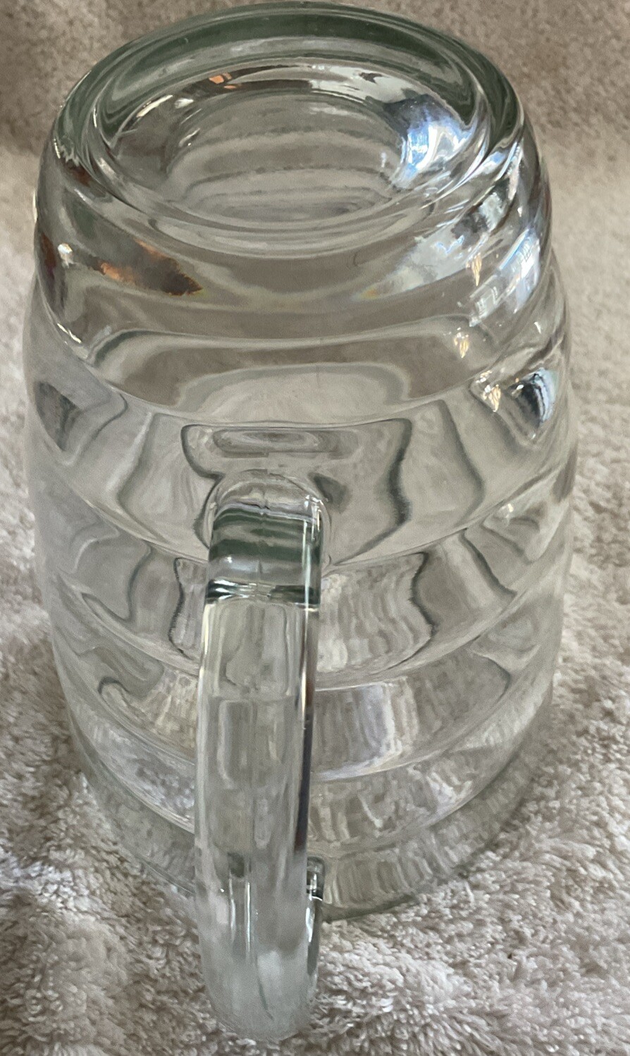 Vintage Glass Beehive Ribbed Beverage Pitcher MCM Mid Century Modern