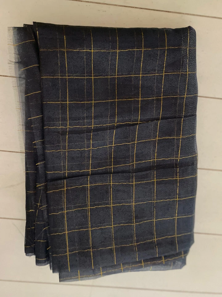 Ciruela rica profunda con acento dorado dos telas-organza y costura/colcha/artesanía transparente Foto 2 de 4