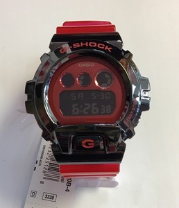 casio red digital watch