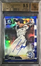 2019 Bowman Chrome Luis Urias Blue Refractor RC Auto BGS Quad 9.5/10  (068/150)