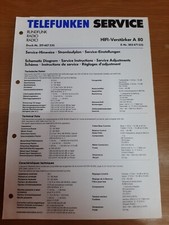 TELEFUNKEN SERVICE MANUAL ORIGINALE A80 Amplificatore Vintage Schemi Elettrici