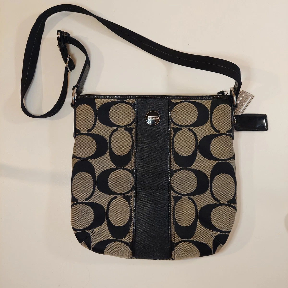 Coach stripe crossbody hot sale