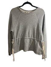 Athleta Studio Cinch Crew Neck Sweatshirt in Gray Size M