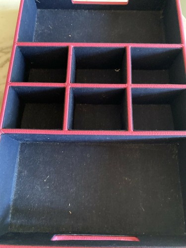 Rosa Kunstleder Geteilte Schublade Organizer Diener Box Aufbewahrung Caboodles Lösungen - Bild 4 von 6