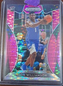 2019 Zion Williamson Panini Prizm RC Draft Picks Pink Pulsar Prizm #64 MINT POP!