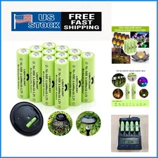 Eco-Friendly 1.2V Rechargeable AA Batteries - 12-Pack for Solar and Home Devices