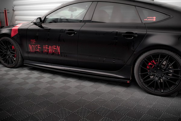 Seitenschweller Ansatz FüR Audi A7 S-Line C7 Schwarz Hochglanz Schweller-image