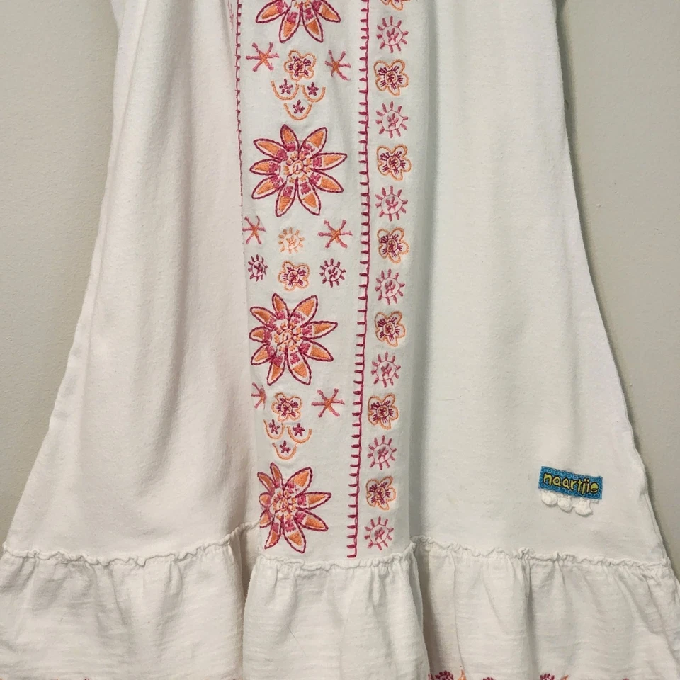Naartjie off shoulder dress sz 4 girls white red ornament - Image 4 of 4