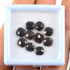Natural 8.65 Ct Certified Cambodia Black Spinel Smooth Polish Gemstone Lot 10Pcs