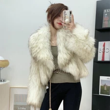 Autumn and Winter New Raccoon Fur Big Fur Collar Coat Short Womens Jacket Parka