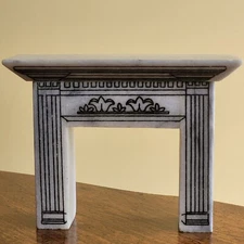 Vintage Concord Dollhouse Miniature Marble Fireplace Mantle Surround 3.75" tall
