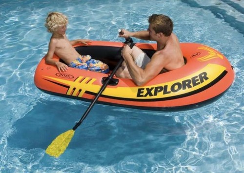 River Boat Raft Inflatable 2 Person Set W/ Oars And Pump (Pair) - Picture 7 of 12