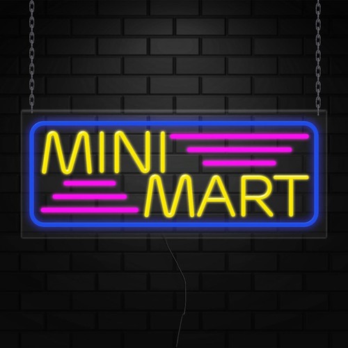 Mini Mart Sign for Window/Wall Displays | LED Flex Neon | 32"W x 13"H x 1"D - Picture 3 of 5