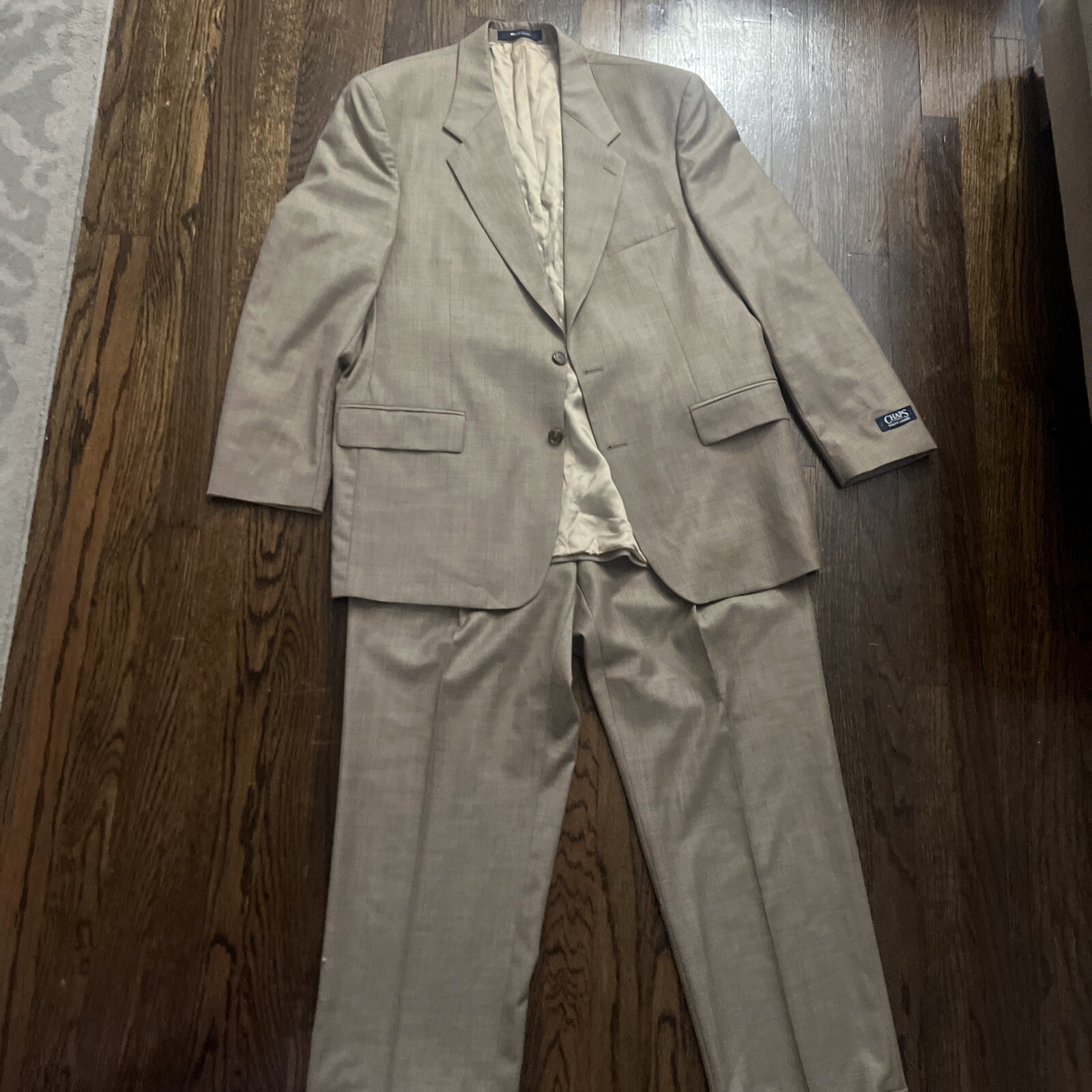 NWTChap Suit Men 44 Beige Wool  Pant Ralph Lauren Luxury