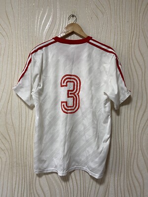 ADIDAS 90s FOOTBALL SHIRT SOCCER JERSEY sz L MEN WHITE 3 | eBay