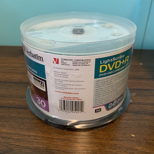 New - Verbatim DVD+R LightScribe 4.7GB 16X 120 Min Blank Discs - Sealed 30 Pack - Picture 2 of 5