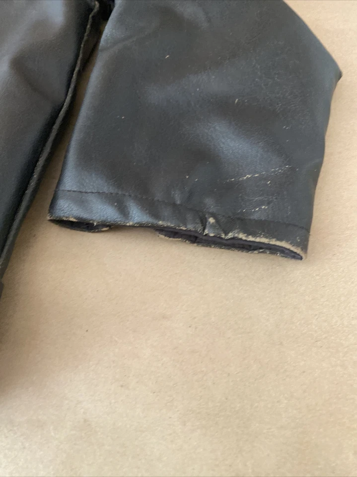 Chaqueta de cuero para moto de cuartel general para niños talla 6 bordada Foto 3 de 4