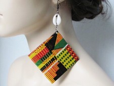 Afrocentric Jewelry Afrocentric Earrings Kente Cloth African Jewelry African Ear