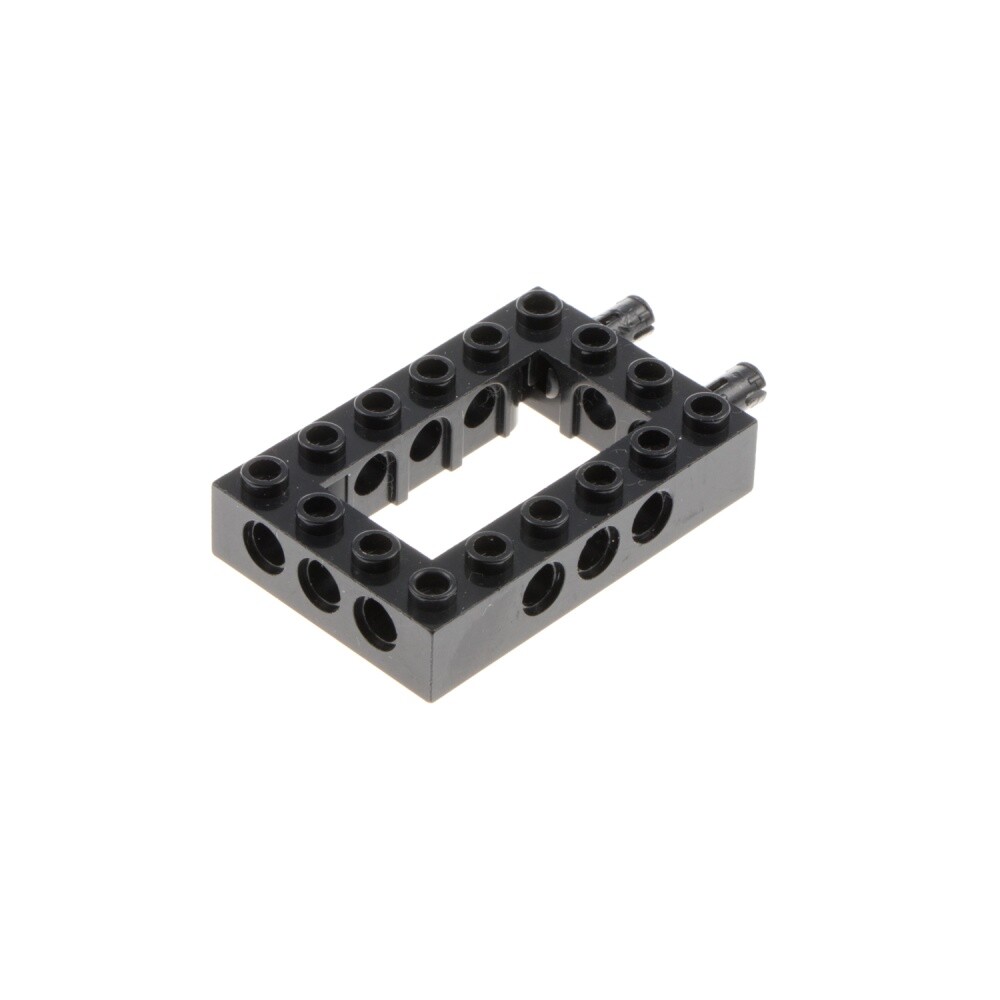 1x Lego Technic Building Brick Frame 4x6 Black 2 Fixed Pins Beam 32531c0