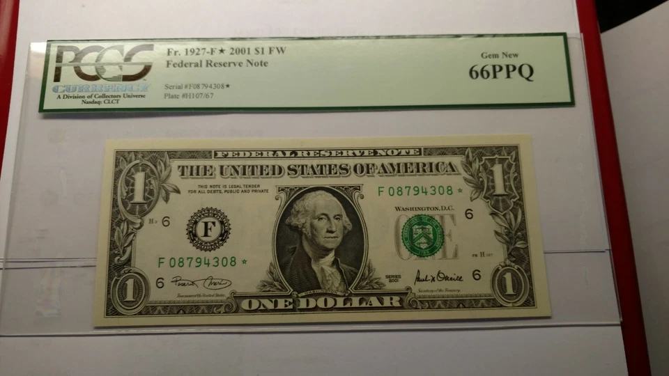 FR.1927-F*2001 $1 FW Federal Reserve Note PCGS gem New 66PPQ - Image 3 of 4