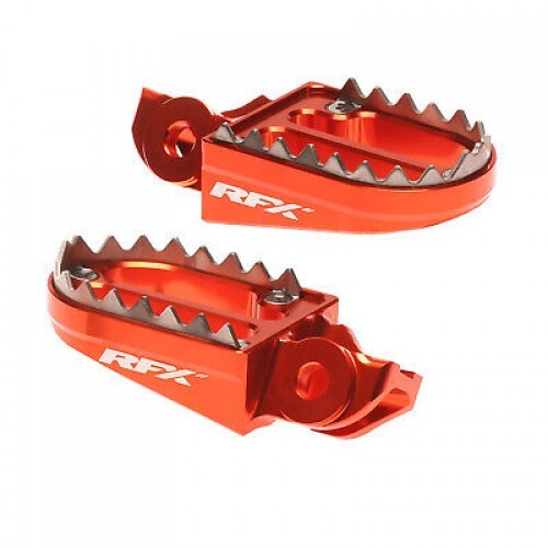 KTM Foot Pegs Shark Teeth fit SX SXF 16-22 EXC EXC-F 17-23 RFX Wide Rests Orange