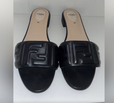 サンダル FENDI Black Leather Fendi Lab Mules Fendi Mule Black Leather | eBay