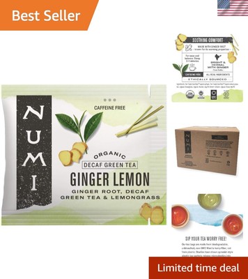 Organic Ginger Lemon Tea, 100 Tea Bags, Organic Decaf Green Tea, Ginger, Lemo...