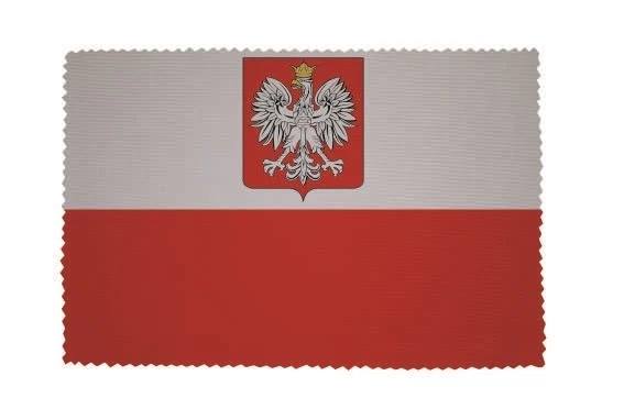 U24 Glasreinigungstuch Brillenputztuch Fahne Flagge Polen mit Wappen
