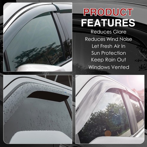 4x Black Window Visors Sun Guards Rain Deflector for Nissan Xterra 2005-2015 - Picture 9 of 9
