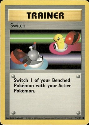 Switch 95/102 Common Base Set Unlimited Pokemon Moderately Played