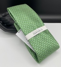 PERRY ELLIS Portfolio Men's 100 Polyester Tie  Green  Langer Geo  MSRP: 55.