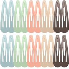 30 Pieces 3.1 Inch Large Metal Snap Hair Clips Nonslip Fresh Colors Minimalist