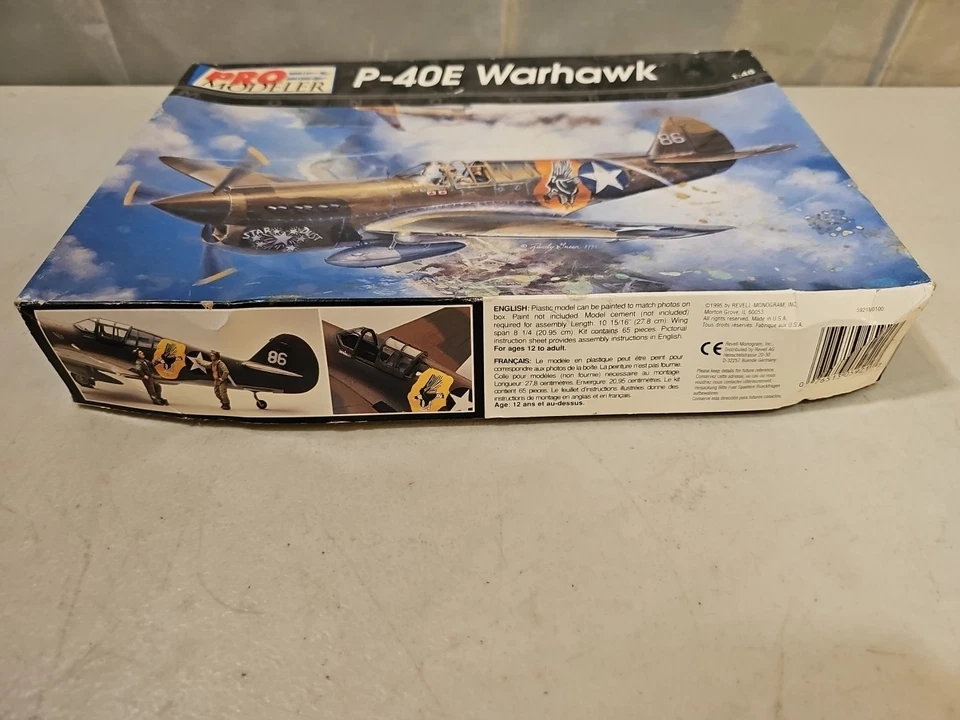 1995 Monogram Revell Pro Modeler 1/48 P-40E Warhawk Plastic Model Kit 5921 - Image 2 of 4