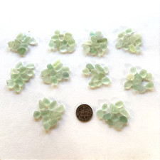 Surf Tumbled Sea Glass Light Green 100 Pieces Craft Quality For Mosaics Etc