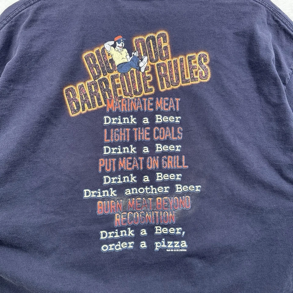 Винтажная футболка 2001 Big Dogs Bbq Rules размер XL футболка черная - Изображение 3 из 4