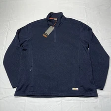 NWT Orvis Knit Fleece Quarter Zip Sweater Men’s Sz L Navy Blue