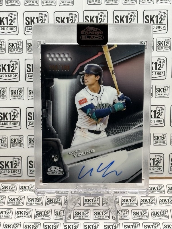 2026 Topps Chrome Black CBA-CY Cole Young Refractor Autograph Rookie Card /199