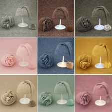 Baby Photography Props Knitted Hat Kids Crochet Blanket Infant Fuzzy Ball Cute