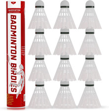 Badminton Birdies - Plastic Bedminton Shuttlecocks White or Yellow for Baseball/