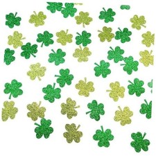 St Patrick's Day Confetti 100 Pcs Glitter Shamrock Confetti Irish Lucky Clover