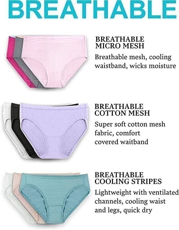 Fruit of the Loom Women's Underwear Breathable Tag Free Panties, Bikini,... - Image 3 of 4