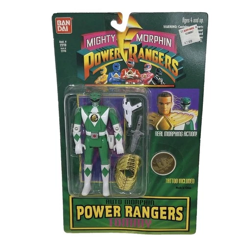 VINTAGE 1994 MIGHTY MORPHIN POWER RANGERS TOMMY FIGURE W TATTOO SEALED ON CARD
