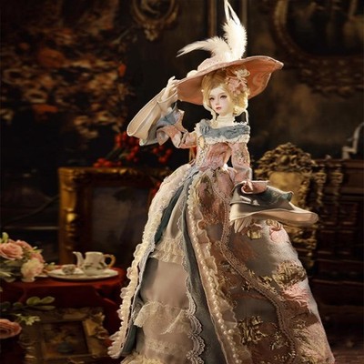 1/4 BJD Doll Facial Makeup Isabella European Retro Palace Full Set Handmade Gift