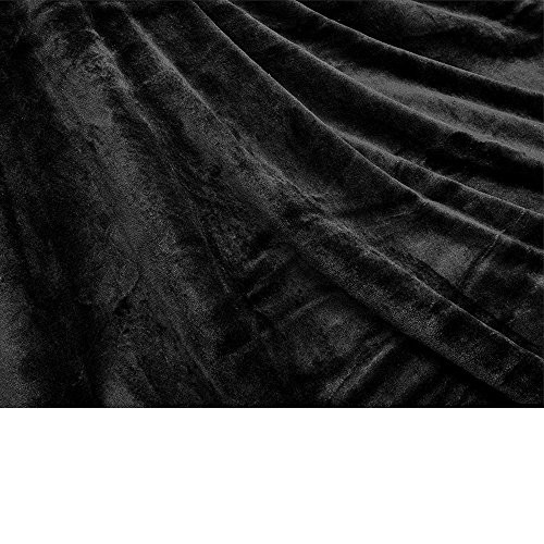 Manta de felpa Sherpa polar, doble | suave, 60 x 80 pulgadas - doble negra - Imagen 5 de 7