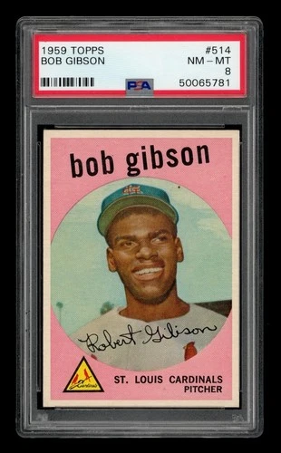 1959 Topps Set-Break #514 Bob Gibson PSA 8 NM-MT