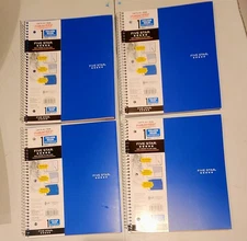 Notebook five star 1 subject spiral collage Ruled pocket 100 Sheets lot of 4