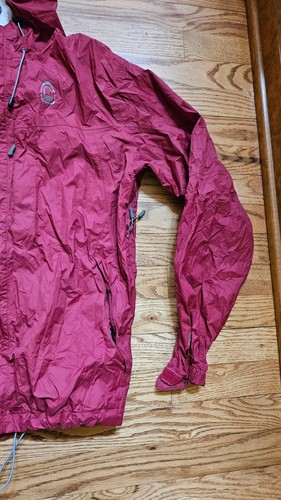 Sierra Design Jacket Womens M Dark Red Full Zip Hood Windbreaker Raincoat - Picture 3 of 5