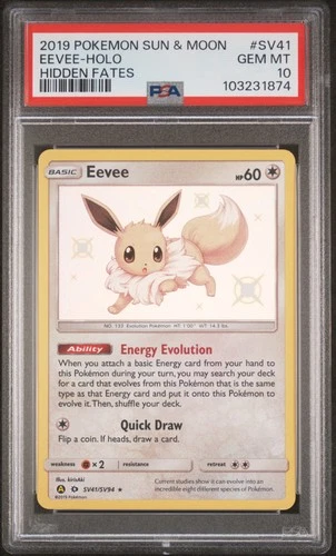 Pokemon Eevee Holo Hidden Fates SV41/SV94 PSA 10 Gem Mint