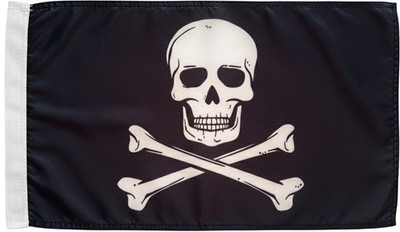 JLP Decorative Premium Flags 5X3 Ft Outdoor ATV Truck Black Pirate