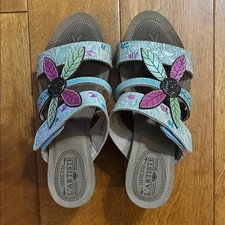 L?Artiste Denita Sky Floral Sandals Size 36 (5.5-6) Multicolor Boho Fairy Artsy